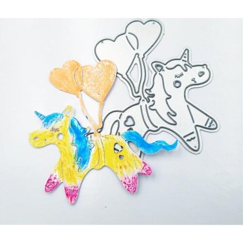 6.8x6.8cm Balloon unicorns die Cutting dies metal crafts paper die-cutting /DIY embossing Easter Halloween Scrapbooking