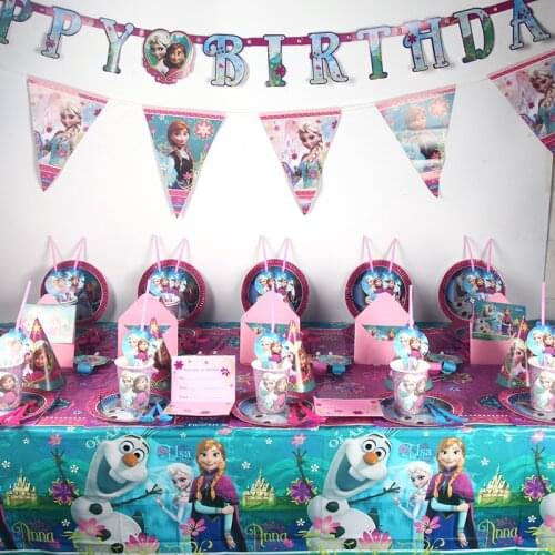 67pcs/lot Disney Frozen Princess Birthday Party Decorations Kids Pretty Napkin for Baby Shower Party Supplies Baby Shower
