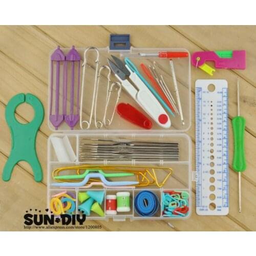 Free shipping Knitting & Sewing set Crochet Hooks Set Knitter for easy knit Sewing accessories Needlework tools