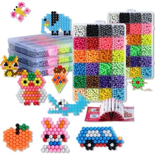 DIY Fuse Beads Magic Water Creative beads set Pen Tweezer Pegboard Kit Accessories Girls Gift kids toys for Children6 8 10 years