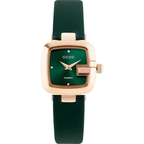 Japanese Style Exquisite Small Dial Square Quartz Watch for Womens Simple Black Red Waterproof Fashionista Wrist Watches Reloj