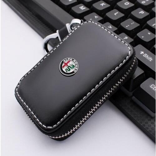 1PCS Genuine Leather Key Wallet Car Key Bag Multi Function Key Case For Alfa Romeo 159 147 156 166 Giulietta Giulia Accessories