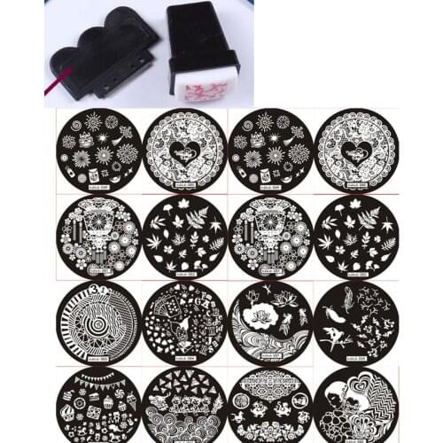 Hot Sale HEHE ! 20Pcs hehe Series 74 Design Stamping Nail Art Image Plate+1PC Free XL Nail Stamper