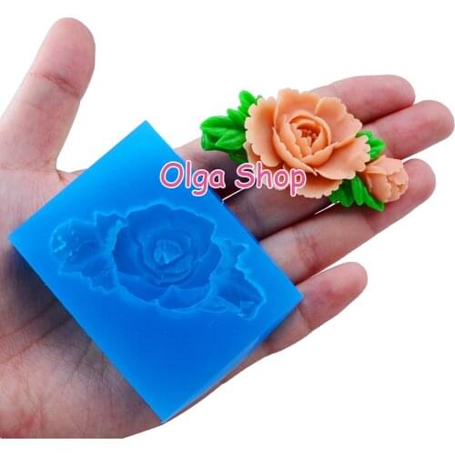 HYL181 60.0mm x 27.1mm Flower Silicone Mold Fondant Cake Decoration Candy Resin Clay Earrings Necklace Craft Soap Candle