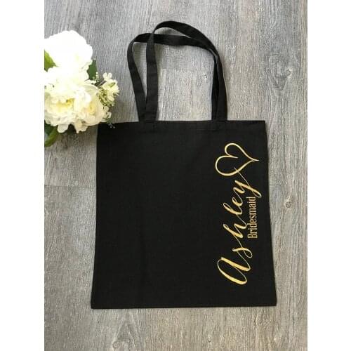 Customize Bridesmaid Gift Bag, Tote Bag, Bachelorette Party Bags, Bridesmaid Name Bag, Maid of Honor Bag