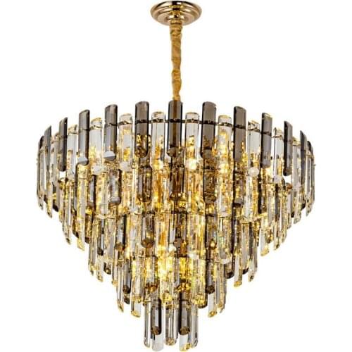 New design k9 crystal chandelier simple living room lamp luster villa mixed color decorative lamp