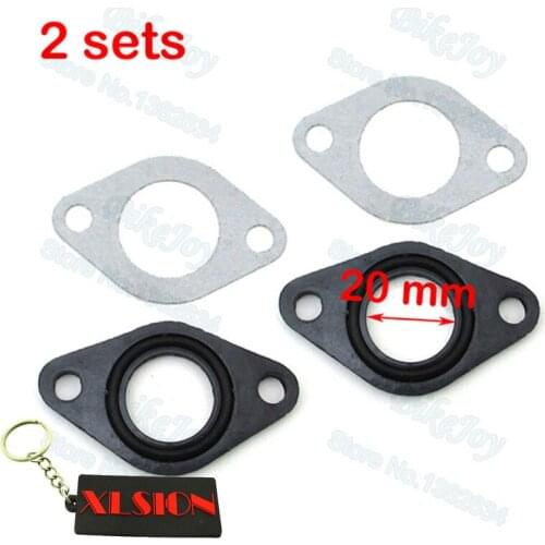 2sets 19mm / 20mm Carburetor Manifold Intake Pipe Gasket Spacer Seal For 50cc 110cc Pit Dirt Bike ATV Quad Motocross Motorcycle