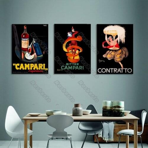 Modern Style Canvas Painting Posters and Prints Abstract Art Wine Pictures Bitter Campair for Home Rooms Gallery Wall Decoration