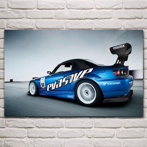 Classic awesome S2000 blue white supercar race sport car artwork posters on the wall picture home living room decoration KP626