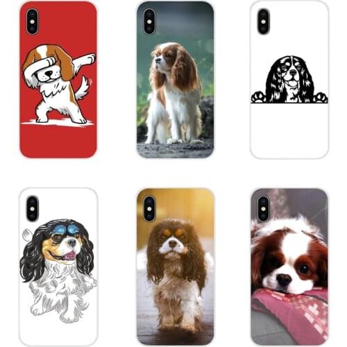 Cute Cavalier King Charles Spaniel Dog Mobile Phone Cases For Samsung Galaxy S4 S5 MINI S6 S7 edge S8 S9 S10 Plus Note 3 4 5 8 9