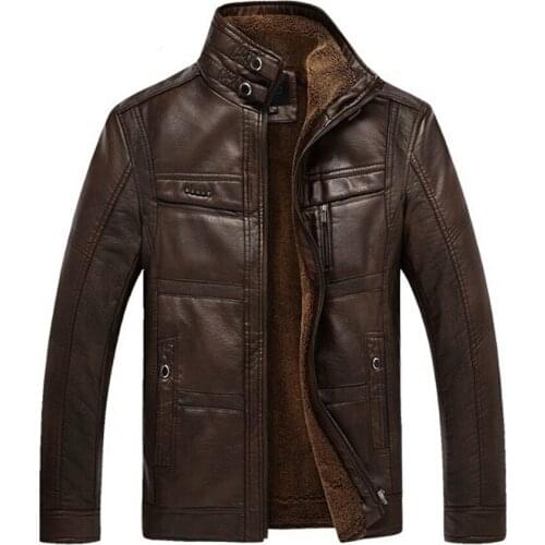 Brand High Quality PU Outerwear Men Business Winter Faux Fur Male Jacket Fleece Mountainskin Leather Jacket Men Coats 5XL