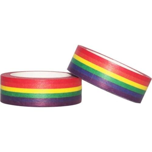 NEW 10pcs/lot Decorative Rainbow horizontal stripes Washi Tapes DIY Scrapbooking Planner Adhesive Masking Tape Kawaii Stationery