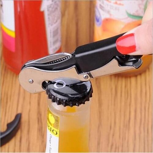 2020 New Creative Bottle Opener Stainless Steel Wine Corkscrew Beer Bottle Can Remover Cutter For Kitchen Tools Bar Accessoires