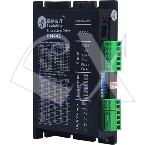Original Leadshine Digital Stepper Motor Driver DM442 DSP design fit NEMA17 23 motor 18-36VDC / 0.5-2.2A CNC stepper system