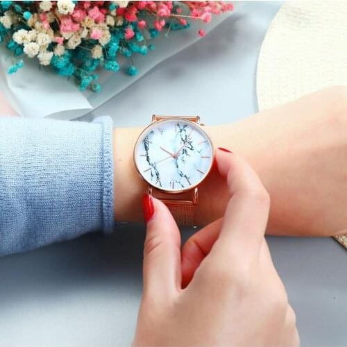 Couple men and women quartz watches European and American fashion marble simple watches