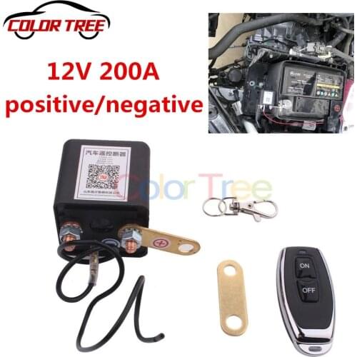 200A Battery Disconnect Isolator Switch Cut Off Tool With Wireless Remote Control Battery Disconnector Positive/Negative