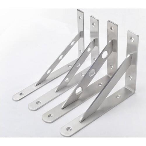 Full size Stainless steel Fixed furniture wood triangle Brackets holder support With screw thickness:3mm 4mm