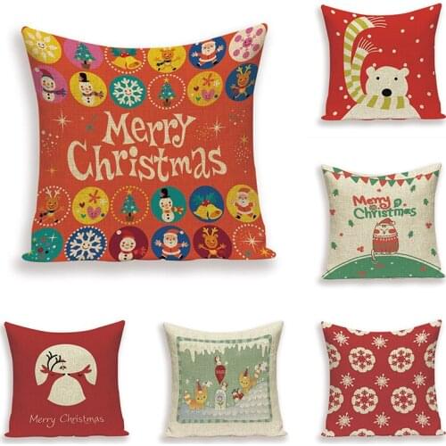 Christmas animal pillowcase pillow happy holidays Throw Pillow Covers Decorative