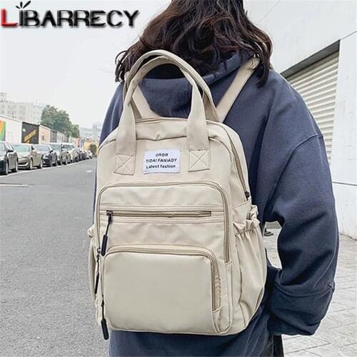 New Style Multi-pocket Design Womens Backpack High Quality Nylon Youth Laptop Backpack Fashion Ladies Student School Bag Bolsos