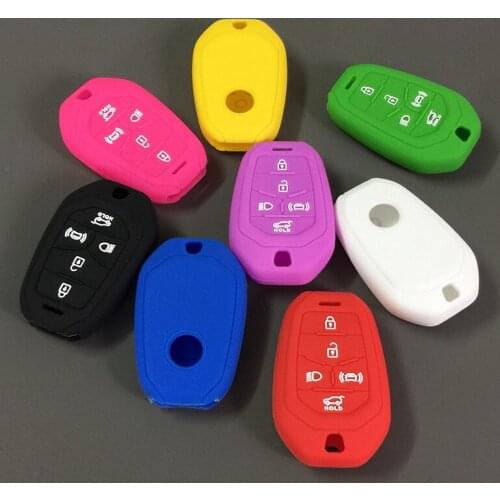 Silicone car key cover case for Ssangyong 5button key