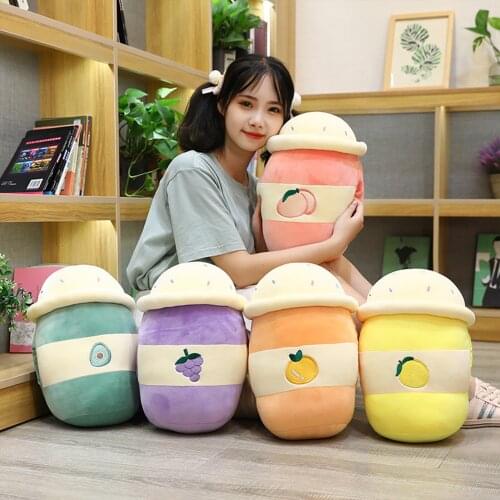 Cute Bubble Tea Milk Tea Pillow Cute Soft Plush Toy For Kids Milk Tea-shaped Pillow Home Bedroom Decoration Sleeping Pillow Gift