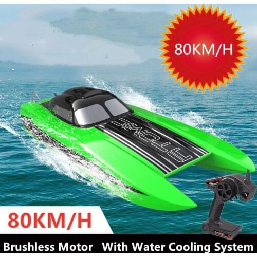 80KM/H High Speed RC Racing Boat Long Distance Speedboat Brushless Water Cooling Cycle Waterproof RTR Boat Boy Gift Large Size
