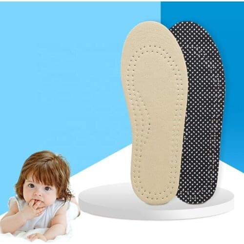 Cowhide EU24-34 Latex Massage Genuine Leather Shoe Full Insole Latex Insole for Children Thin Breathable Cushioning Deodorant