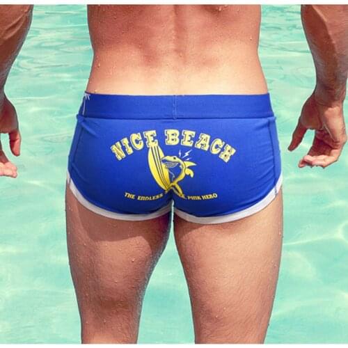 PINK HEROES Comfortable Underpants Beach Vacation Cartoon Printing U Bag Man Flat Foot Underpants mens underwear boxers