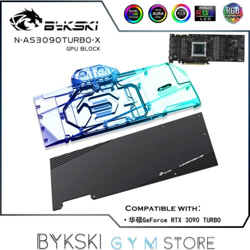 Bykski GPU Water Block For ASUS GeForce RTX3090 TURBO,With Backplane Copper Radiator coolling,Liquid Cooler,N-AS3090TURBO-X