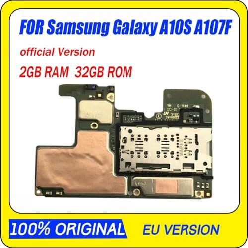 Factory Unlocked for Samsung Galaxy A10S A107F Motherboard 32GB Original Logic Board Clean IMEI Android OS Full Chips