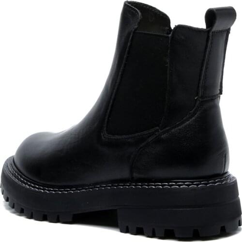 Womens boots leather round toe platform shoes women winter short boots warm casual ankle boots