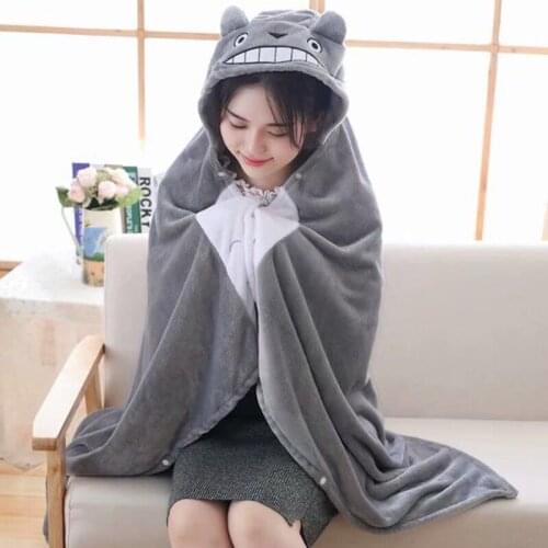 1.7M*0.9M My Neightor Totoro Blanket Office Cartoon Totoro Plush Toys Cosplay Cloak Air Blankets Kids Birthday Gift