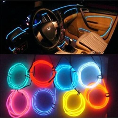 1m Car Interior Lighting Car Decoration Lamp 2 Light Modes Control Cold Light For Car Decoration