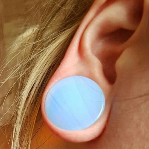 1Pc Unisex Faux Opal Ear Plug Double Flare Gauge Expander Body Piercing Jewelry New Womans accesories