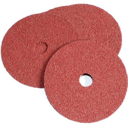 10Pcs 100x16mm / 125x22mm Fibre Sanding Grinding Discs Wheels 24 to 120 Grit for Angle Grinder