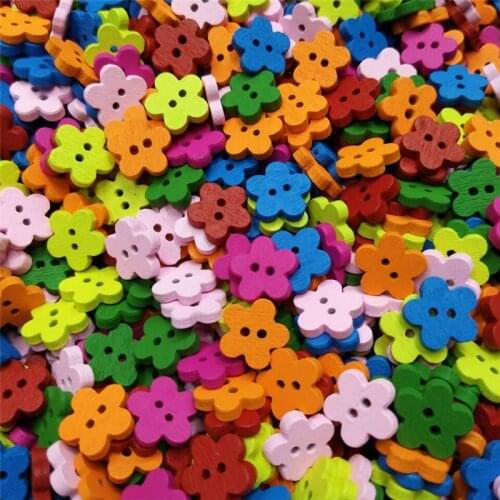 100pcs Flower Favorite Findings Basic Buttons 2 Holes Craft Buttons for Arts, DIY Crafts, Decoration, Sewing