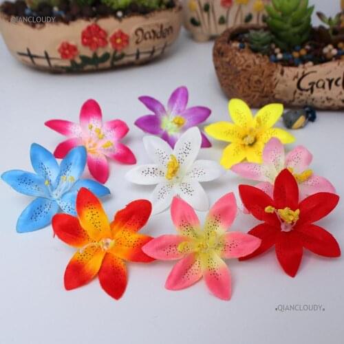 5/20/100 pieces Artificial Lily Orchids Silk Flower Heads Garland Hat wedding DIY Wreath Wall Scrapbook craft flowers C62