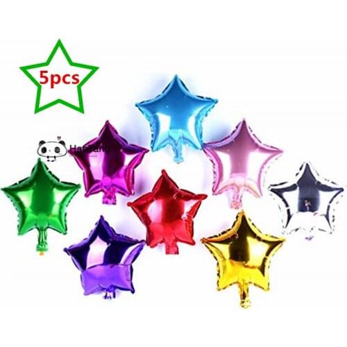 5pcs 10 Inch Five-pointed Star Foil Balloon Baby Shower Childrens Birthday Party Wedding Decor Supplies Kids Balloons Globos 5z