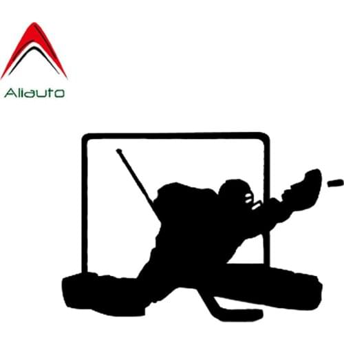Aliauto Fashion Hockey Decor Car Stickers Silhouette Waterproof Reflective Decal Accessories Black/Silver Vinyl,13cm*9cm