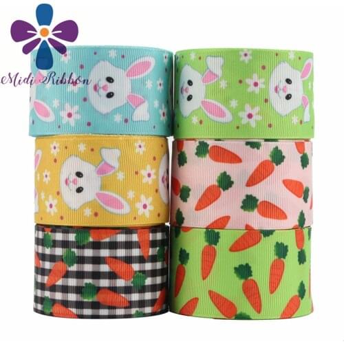 Free Shipping 50 Yards 25mm 38mm Rabbit Carrot Grosgrain Ribbon/Elastic Band For DIY Bow Gift Wrapping