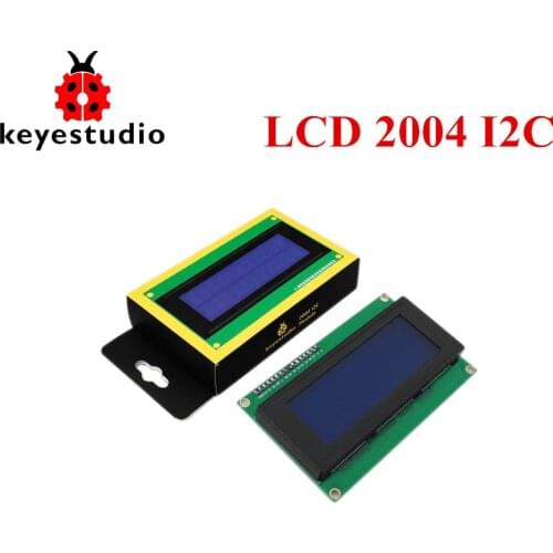 Free shipping! Keyestudio I2C LCD 20X4 2004 LCD Display Module For Arduino UNO R3 MEGA 2560 R3 White Letters on Blue Backlight