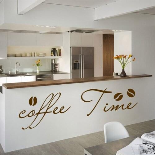 Large Coffee wall Stickers Waterproof Wall Decor For Kitchen Decoration Accessories Wall Decal Wall Stickers Home Decor