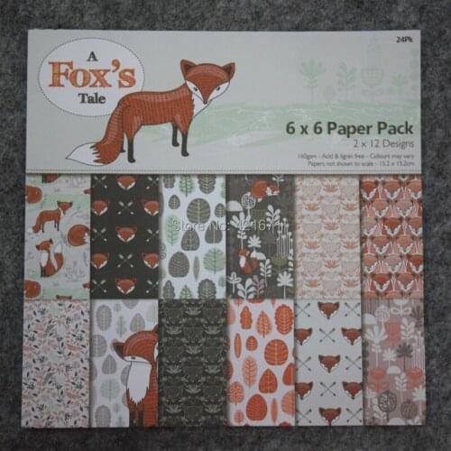 New-style 6'' background paper pads cute cartoon foxs tale 24sheets/Pack DIY Scrapbooking Paper pack,origami,paper craft