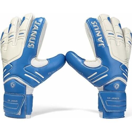 Janus NEW Goalkeeper Goalie Keeper GK Gloves Finger Protect Saving Size 7 8 9 10 BLUE Free Shipping