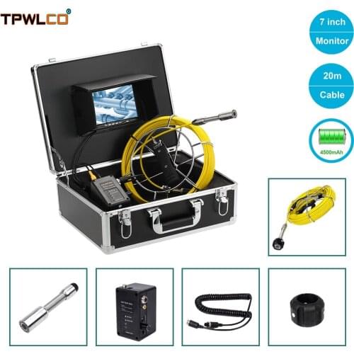 New CCTV Pipe Inspection Camera System 20M Cable Industrial Sewer Drain Cleaner Endoscope Inspection 23mm Lens