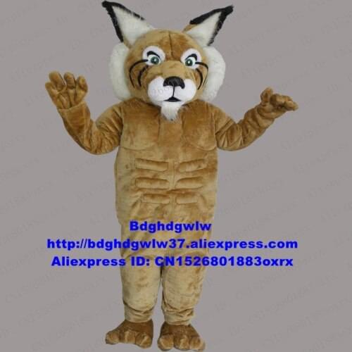 Brown Wildcat Wild Cat Caracal Ocelot Lynx Catamount Bobcat Mascot Costume Character Upmarket Upscale Walking Street zx909