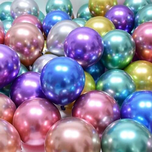 50pcs 5inch Gold Rose Round Balloons Glossy Metal Pearl Latex Balloons Party Decoration Inflate Air Globos Wedding Decor Supplie