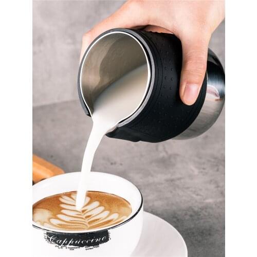 Stainless Steel Silicone Milk Frothing Pitcher Espresso Coffee Barista Craft Latte Cappuccino Milk Cream Frother Cup Jug Maker