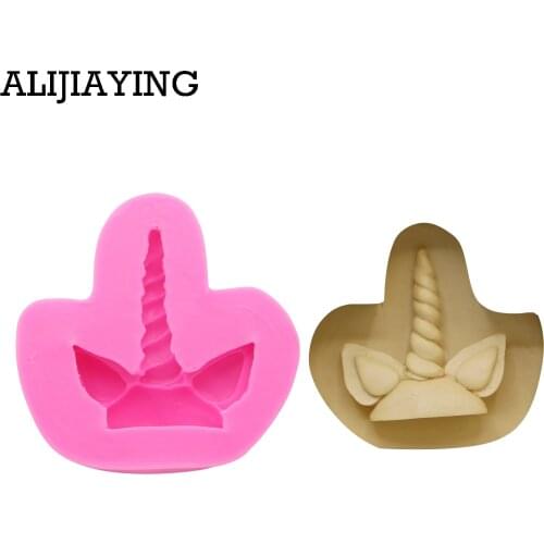 M1423 DIY Unicorn ear mold Sugarcraft Silicone Wedding Mold cake Decorating tool fondant chocolate Clay craft Resin moulds