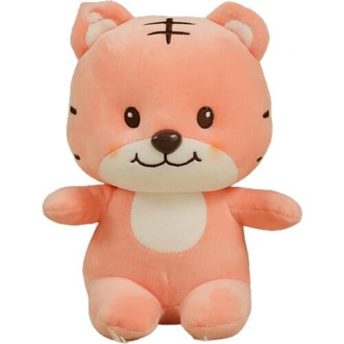 Lovely Plush Doll Soft Birthday Gift Vivid Color Cartoon Tiger Shape Throw Pillow for Bedroom Ornament